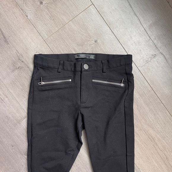 Zara Zafaluc Black Skinny Pants with Zipper Accents - Picture 3 of 4
